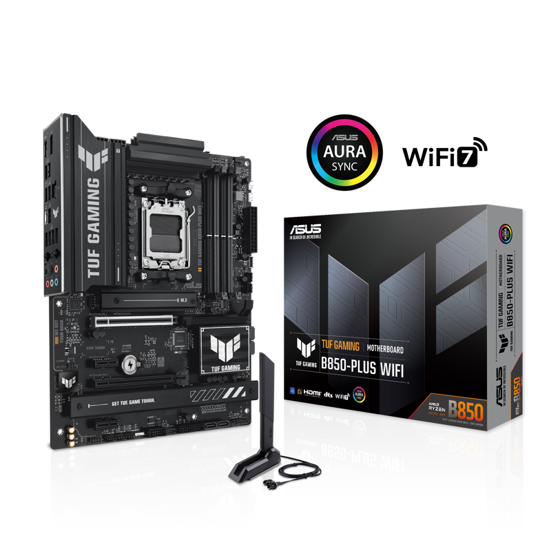 Материнская плата Asus TUF GAMING B850-PLUS WIFI Socket AM5 AMD B850 4xDDR5 ATX AC`97 8ch(7.1) 2.5Gg