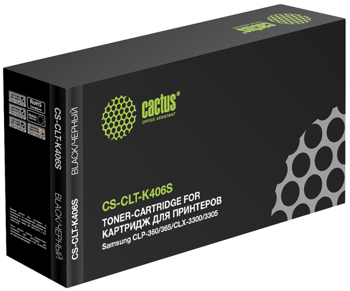 Картридж лазерный Cactus CS-CLT-K406S CLT-K406S черный (1500стр.) для Samsung CLP-360/365/CLX-3300/3