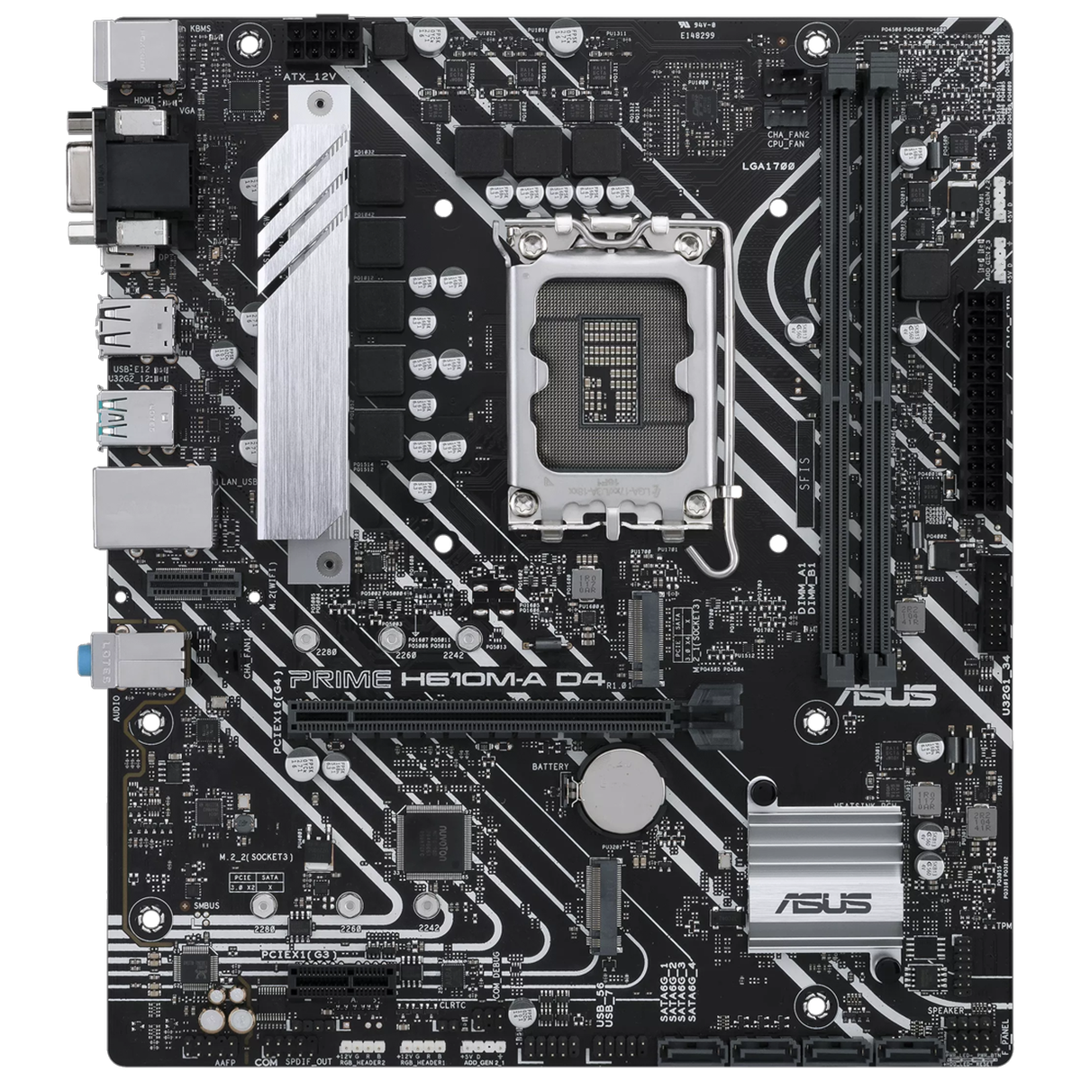Материнская плата Asus PRIME H610M-A D4-CSM Soc-1700 Intel H610 2xDDR4 mATX AC`97 8ch(7.1) GbLAN+VGA