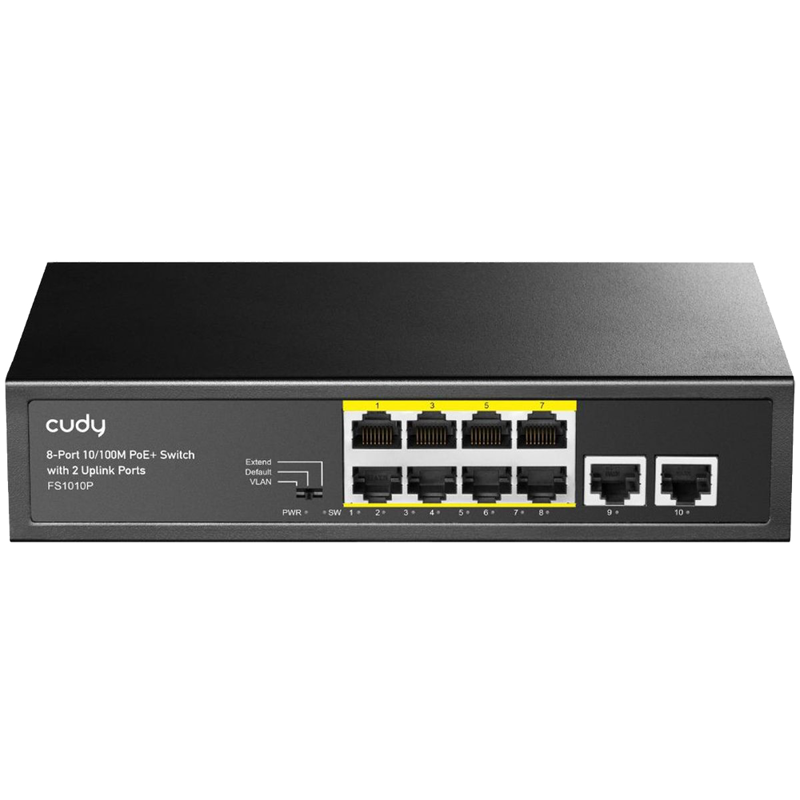 Коммутатор Cudy FS1010P (L2) 10x100Мбит/с 8PoE+ 120W неуправляемый