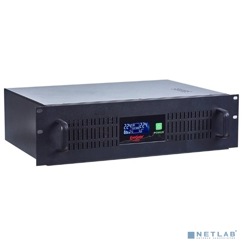 Exegate EP270874RUS ИБП Exegate Power RM Smart UNL-1500 LCD <1500VA, Black, 2U, 3 евророзетки, USB>
