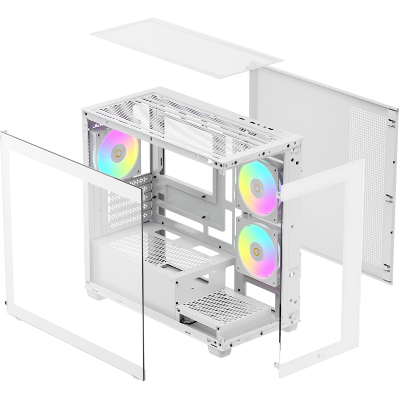 Корпус Ocypus Gamma C52 WH ARGB, Mini-Tower, TG, 3x120mm ARGB, 1xUSB-A 3.0 + 2xUSB 2.0, mATX, mITX W