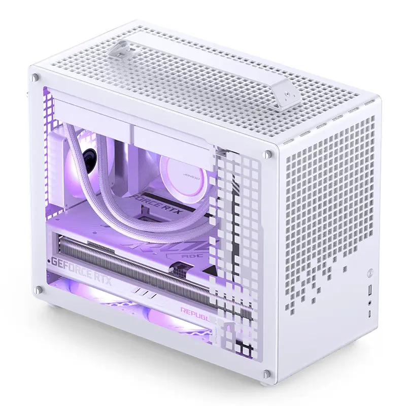 Корпус JONSBO Z20, Mini-Tower, TG, no fan, 1xUSB-A 3.2 + 1xUSB-C 3.2, mATX, mITX White