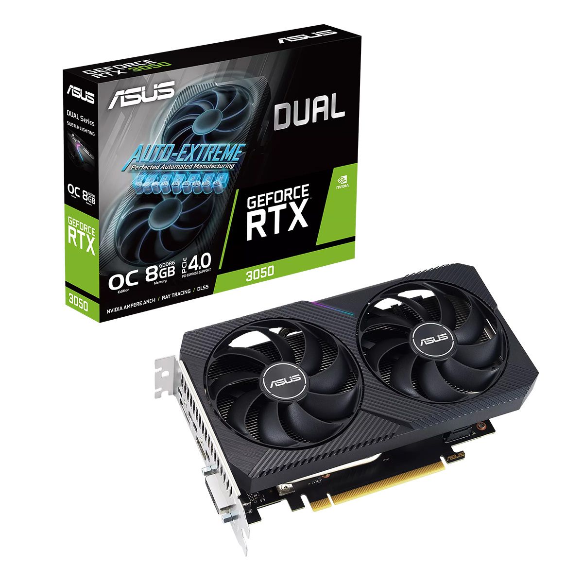 Видеокарта Asus PCI-E 4.0 DUAL-RTX3050-O8G-V2 NVIDIA GeForce RTX 3050 8Gb 128bit GDDR6 1822/14000 DV