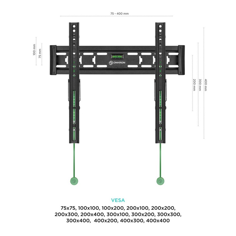 Кронштейн для телевизора Onkron SN14 черный 32"-65" макс.68.2кг настенный наклон