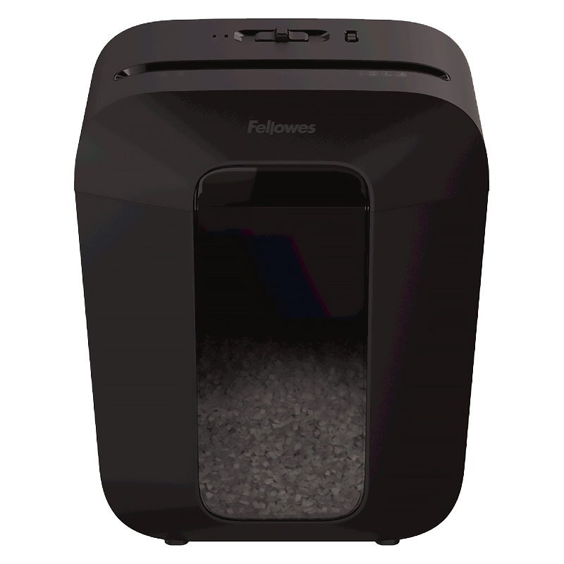 Шредер Fellowes PowerShred LX41 черный (секр.P-4) фрагменты 8лист. 17лтр. скрепки скобы пл.карты