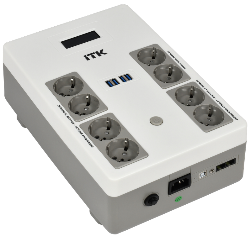 Источник бесперебойного питания ITK Electra EST8-1000VA-1-001 600Вт 1000ВА черный