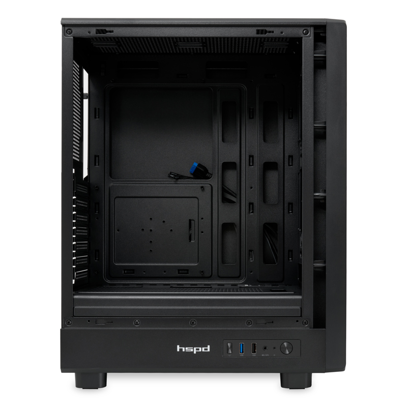 Корпус HSPD M510, Mesh Mid Tower, Black, TG, 0.5 SPCC, no fans ATX, mATX, mITX 180/280/160mm 1x2.5",