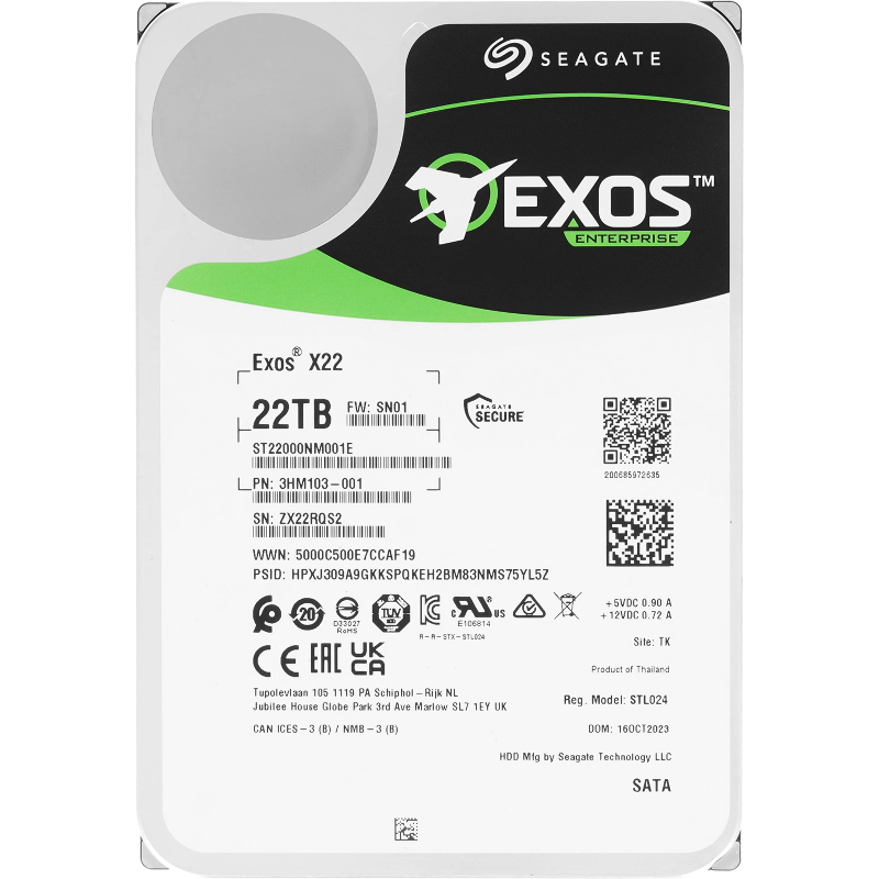 Жесткий диск Seagate SATA-III 22TB ST22000NM001E Server Exos X22 512E (7200rpm) 512Mb 3.5"