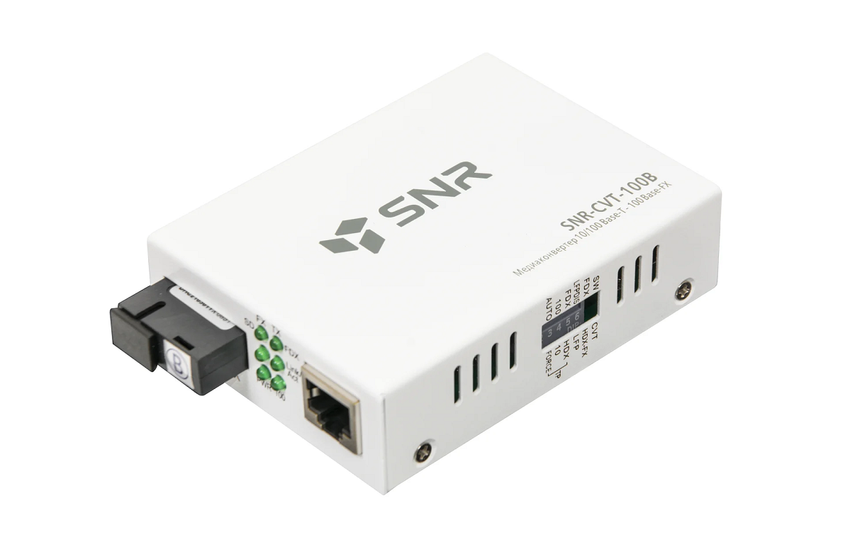 Медиаконвертер 10 100-Base-T 100Base-FX, Tx Rx: 1550 1310нм SNR-CVT-100B SNR