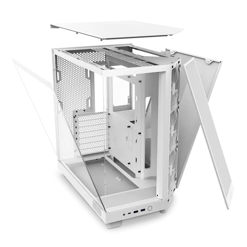 Корпус NZXT H6 Flow, Midi-Tower, TG, 3x120mm, 2xUSB-A 3.2 + 1xUSB-C 3.2, ATX, mATX, mITX White