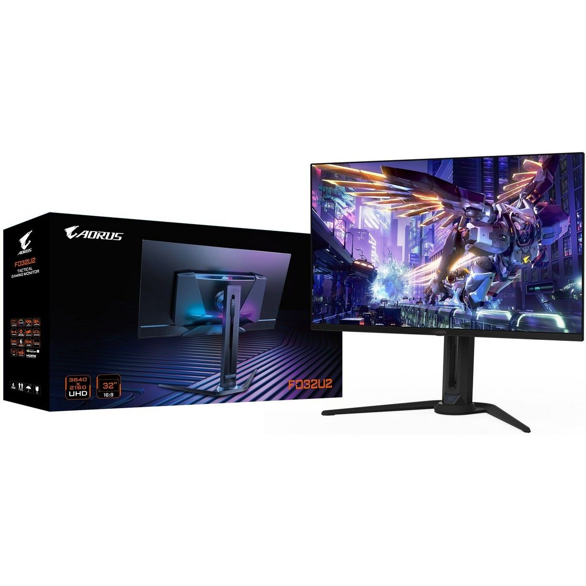 Монитор 31.5" Gigabyte AORUS FO32U2-EK Black (OLED, 3840 х 2160, 240Hz, 250 cd/m, 1000:1, 2xHDM