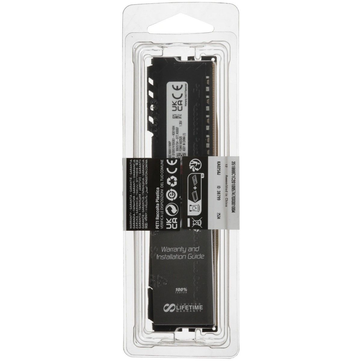 Модуль памяти Kingston 16GB DDR4 3200 DIMM FURY Beast Black Gaming Memory KF432C16BB1/16WP Non-ECC, 