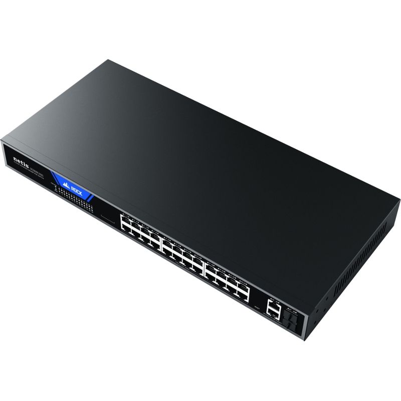 Коммутатор Netis ST228GPR-2G2S (L2) 26x1Гбит/с 2SFP 24PoE 375W настраиваемый