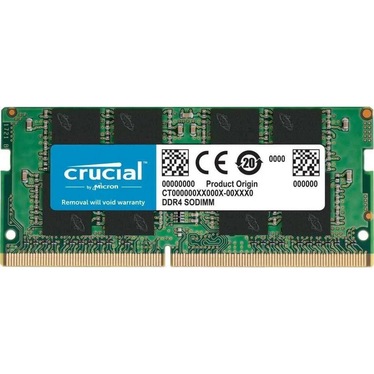 Модуль памяти Crucial CT8G4SFRA32A 8GB DDR4 3200 SO DIMM Non-ECC, CL22, 1.2V, OEM (903525)