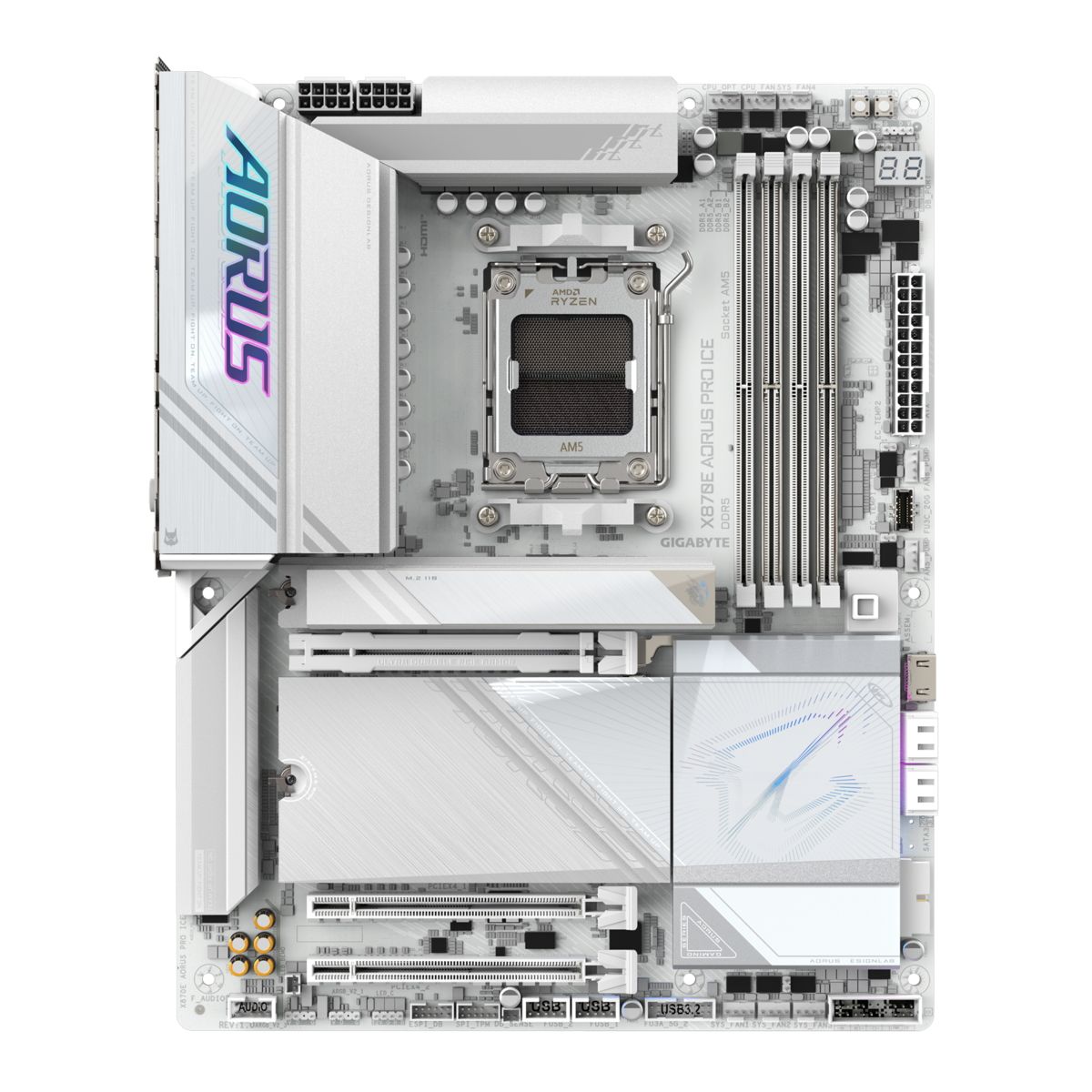 Материнская плата Gigabyte X870E AORUS PRO ICE Socket AM5 AMD X870E 4xDDR5 ATX AC`97 8ch(7.1) 2.5Gg 