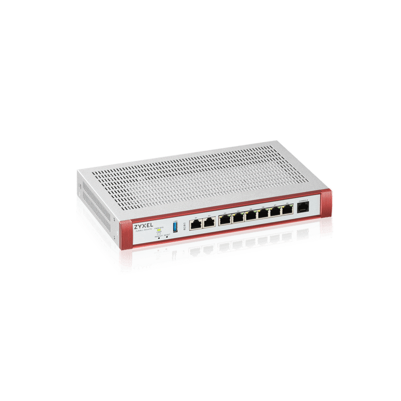 Межсетевой экран Zyxel USG FLEX 200H, Rack, 2xRJ-45: 1/2.5G (LAN/WAN), 6xRJ-45: 1G (LAN/WAN), 1xUSB3