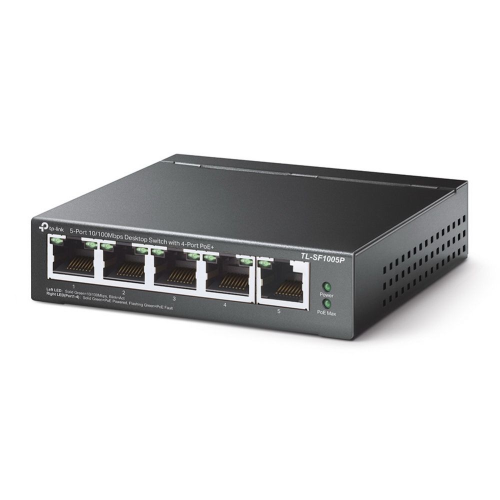 Коммутатор TP-Link TL-SF1005P (L2) 5x100Мбит/с 4PoE 58W неуправляемый