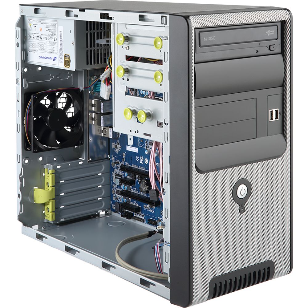 Платформа системного блока Gigabyte W131-X30 Tower , Intel® Xeon® E3-1200 V6/V5, Socket1151, 4xUDIMM slots, DDR4 2400MHz, SATAx2, 2 x GbE LAN ports