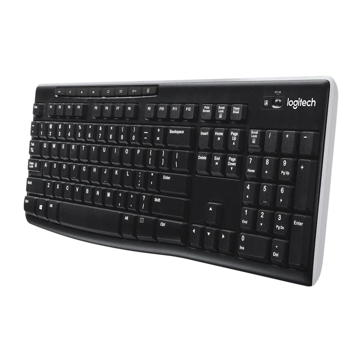 Клавиатура Logitech K270 черный/белый USB беспроводная Multimedia (920-003058)