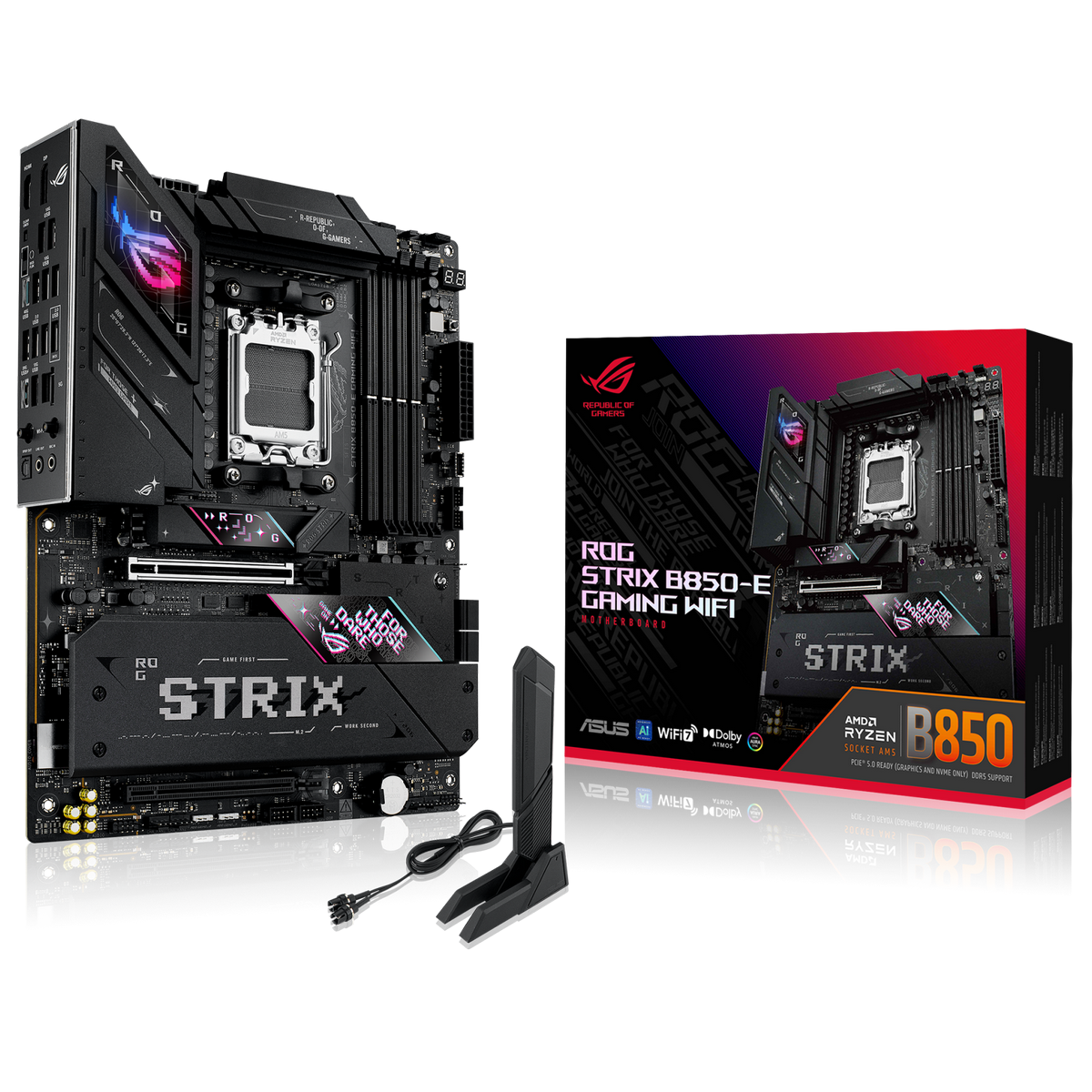 Материнская плата Asus ROG STRIX B850-E GAMING WIFI Socket AM5 AMD B850 4xDDR5 ATX AC`97 8ch(7.1) 2.