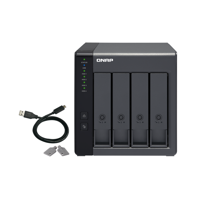 QNAP DAS TR-004 4 Bay 2.5/3.5 SATA Type-C USB 3.1 Gen 1 (5 Gb/s ) Direct Attached Storage with Hardw