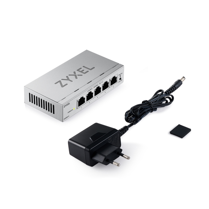 Коммутатор Web Smart L2 коммутатор Zyxel GS1200-5v3, 5xGE, настольный, бесшумный