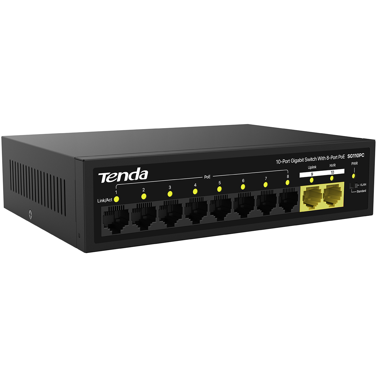 Коммутатор Tenda SG110PC (L2) 10x1Гбит/с 8PoE 95W неуправляемый