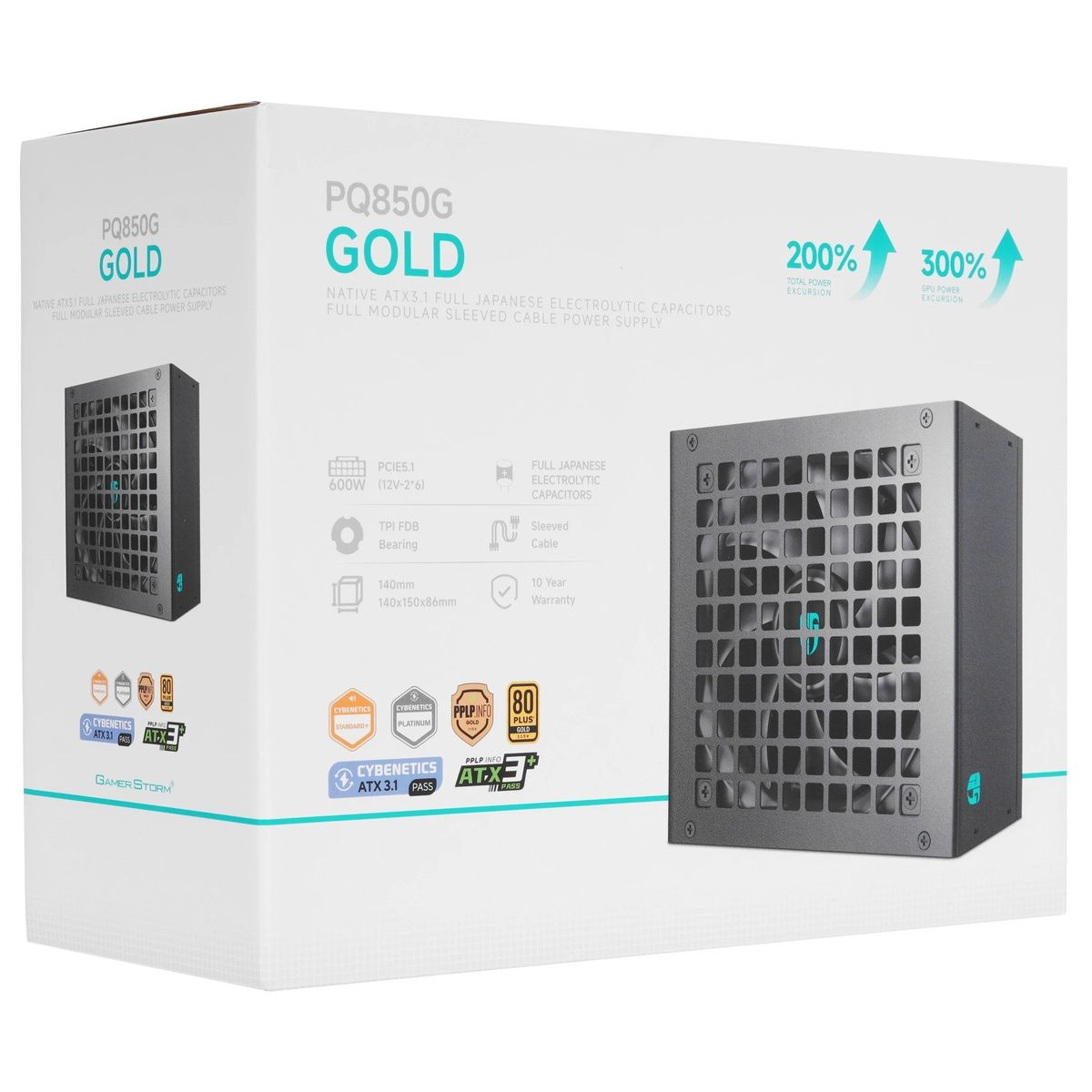 Блок питания Deepcool ATX 850W GamerStorm PQ850G Gen.5 80+ gold (20+4pin) APFC 120mm fan 9xSATA Cab 