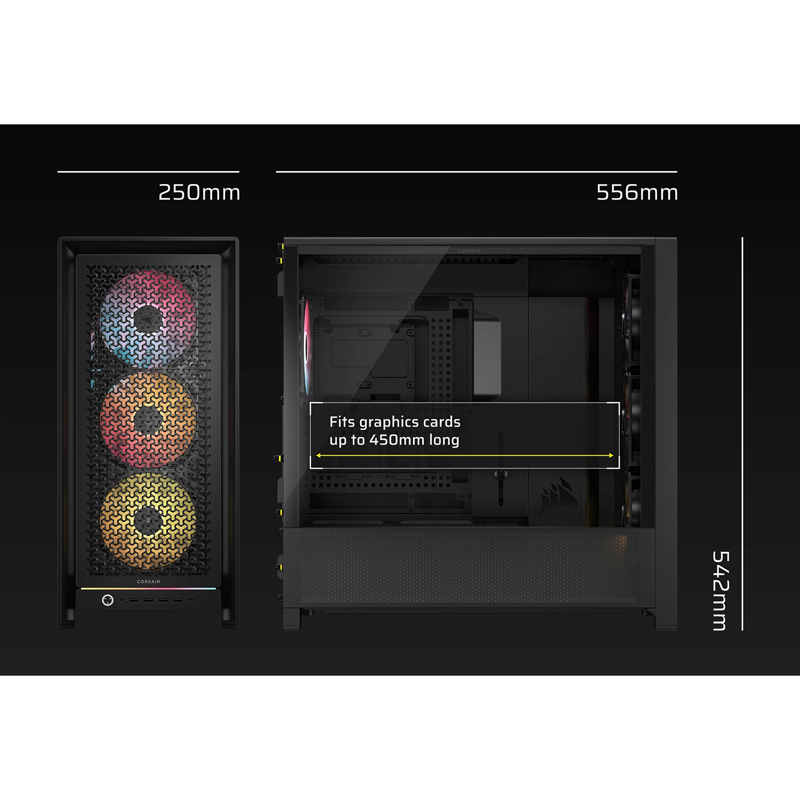 Корпус Corsair Frame 5000D RS ARGB High-Airflow, Midi-Tower, TG, 4x140mm ARGB, 4xUSB-A 3.2, 1xUSB 3.
