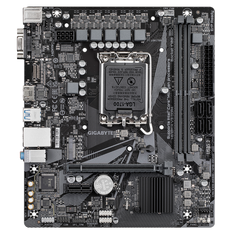 Материнская плата Gigabyte H610M H V3 DDR4 Soc-1700 Intel H610 2xDDR4 mATX AC`97 8ch(7.1) GbLAN+VGA+
