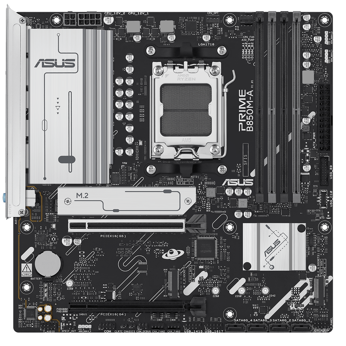 Материнская плата ASUS PRIME B850M-A-CSM AM5 mATX 4xDDR5 2xPCIEx16 3xM.2 2xDP HDMI 2.5GLAN