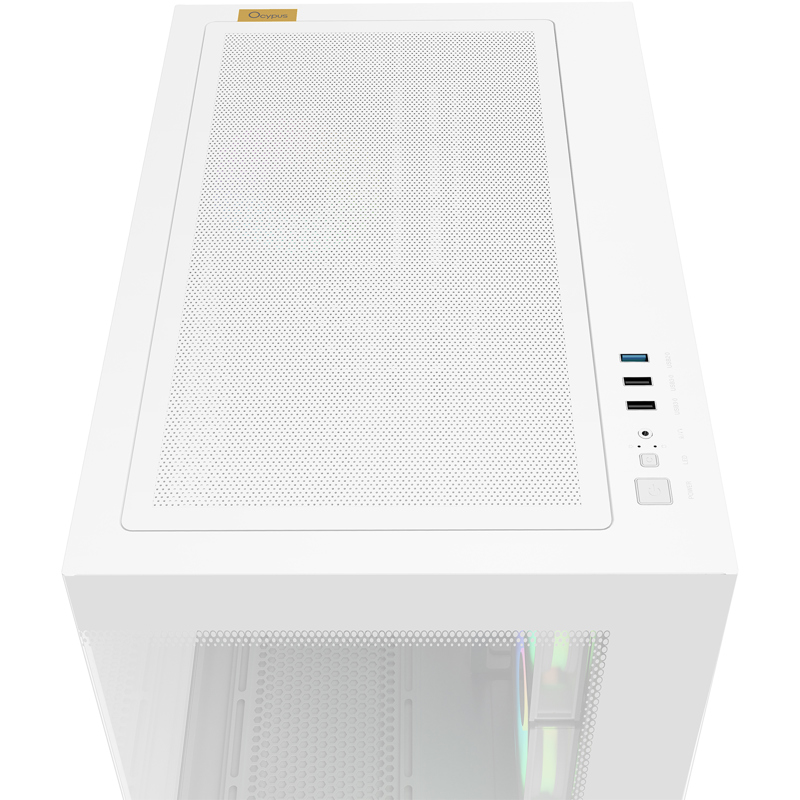 Корпус Case Ocypus Gamma C54 WH ARGB, Midi-Tower, TG, 3x120mm ARGB, 1xUSB-A 3.0 + 2xUSB 2.0, mATX, m