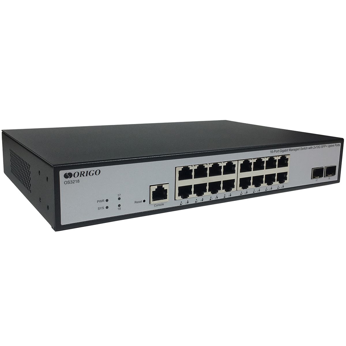 Коммутатор Origo OS3218 OS3218/A1A (L3) 16x1Гбит/с 2SFP+ управляемый