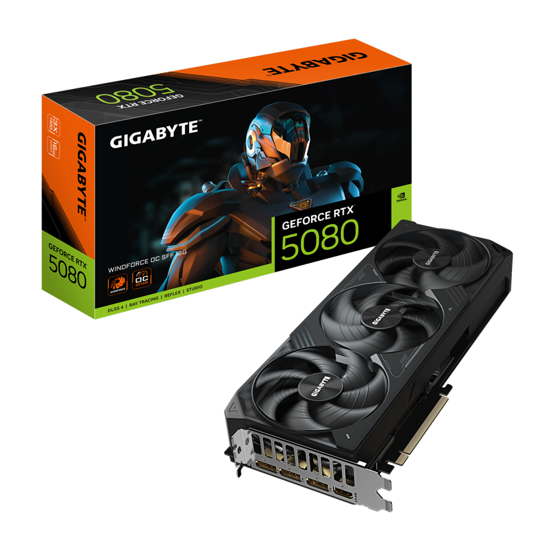 Видеокарта Gigabyte PCI-E 5.0 GV-N5080WF3OC-16GD 1.0 NVIDIA GeForce RTX 5080 16Gb 256bit GDDR7 2670/