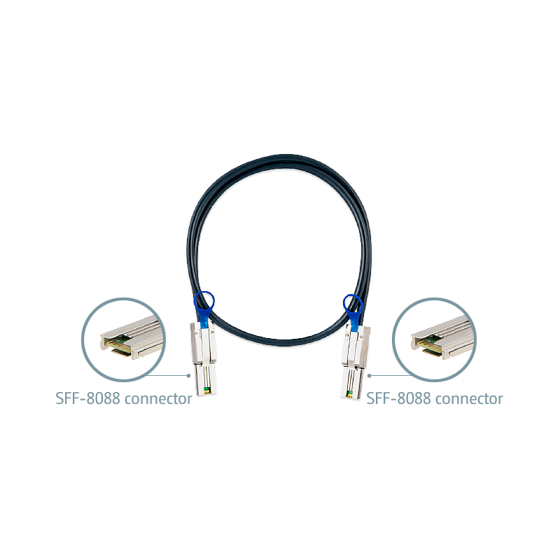 Кабель QNAP CAB-SAS10M-8088 mini SAS cable (SFF-8088), 1 m