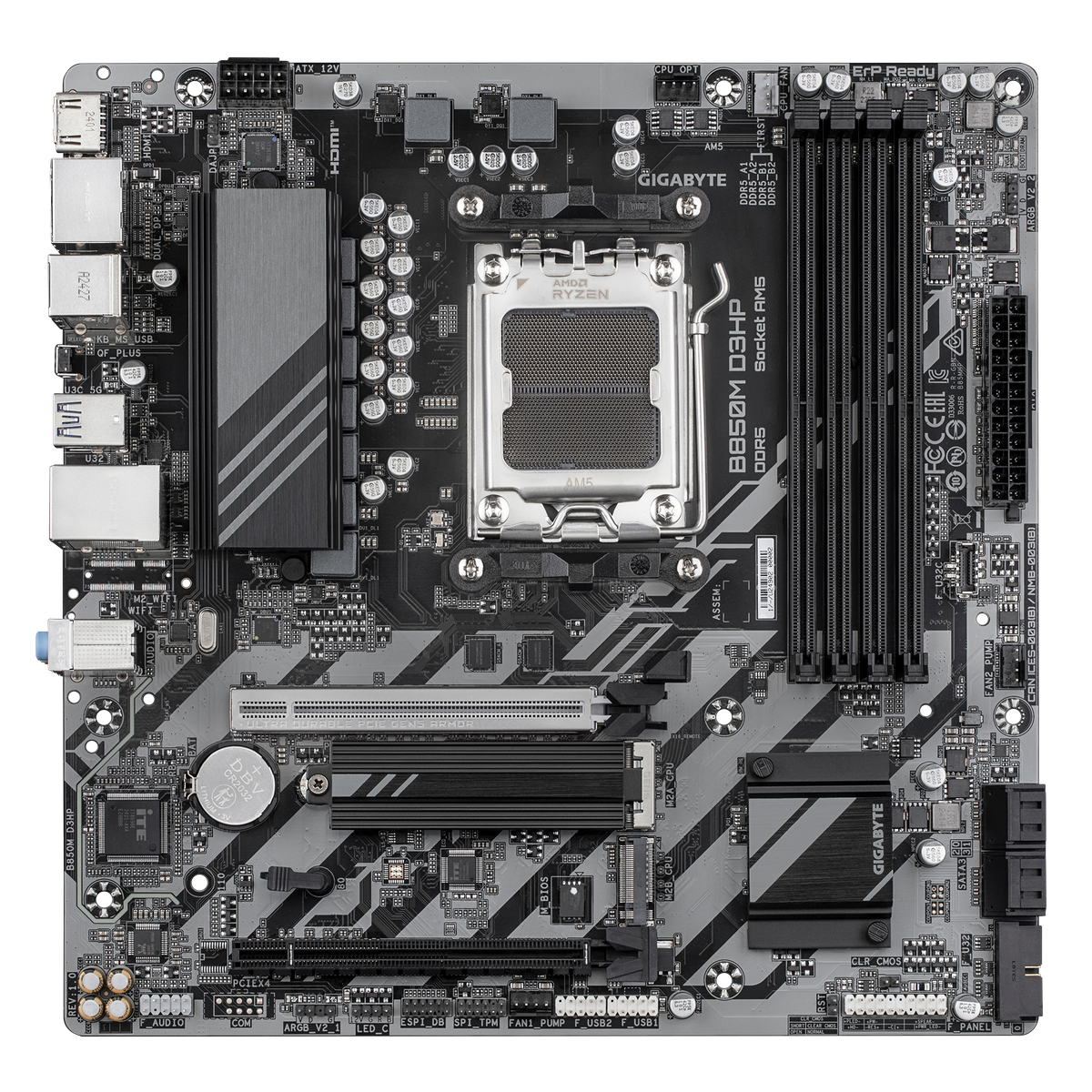 Материнская плата Gigabyte B850M D3HP Socket AM5 AMD B850 4xDDR5 mATX AC`97 8ch(7.1) GbLAN RAID+HDMI