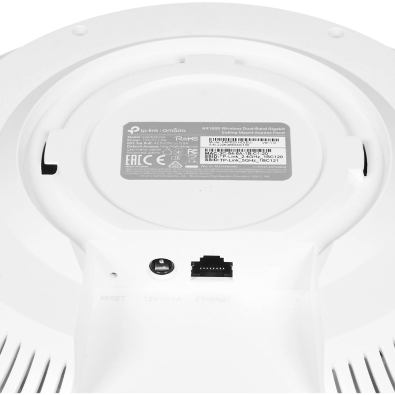 Точка доступа TP-Link EAP620 HD AX1800 10/100/1000BASE-TX белый