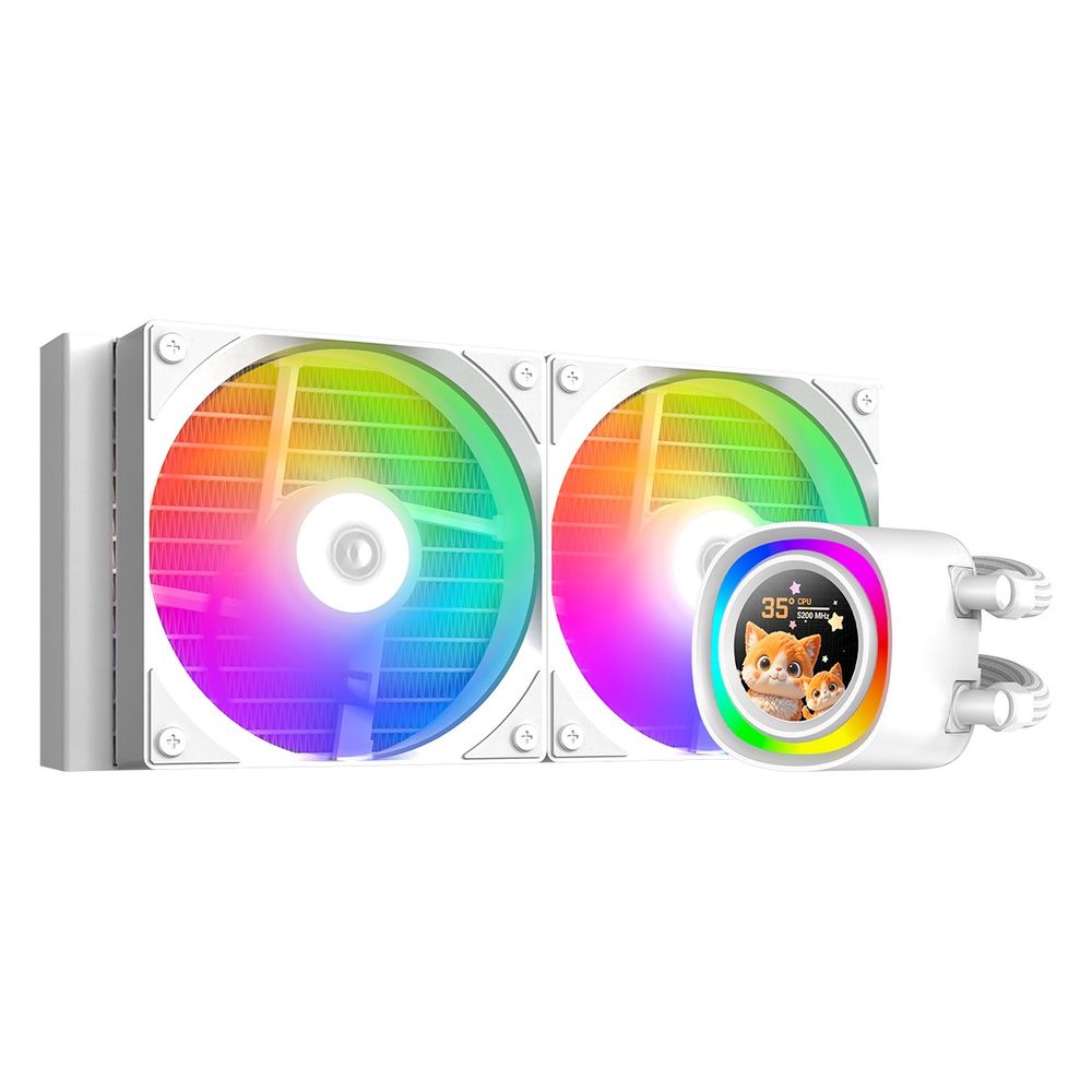 СЖО ID-Cooling FX240 LCD WHITE (276×120×27mm, 500-1800 rpm, 25 dB, TDP 250W, 76CFM)