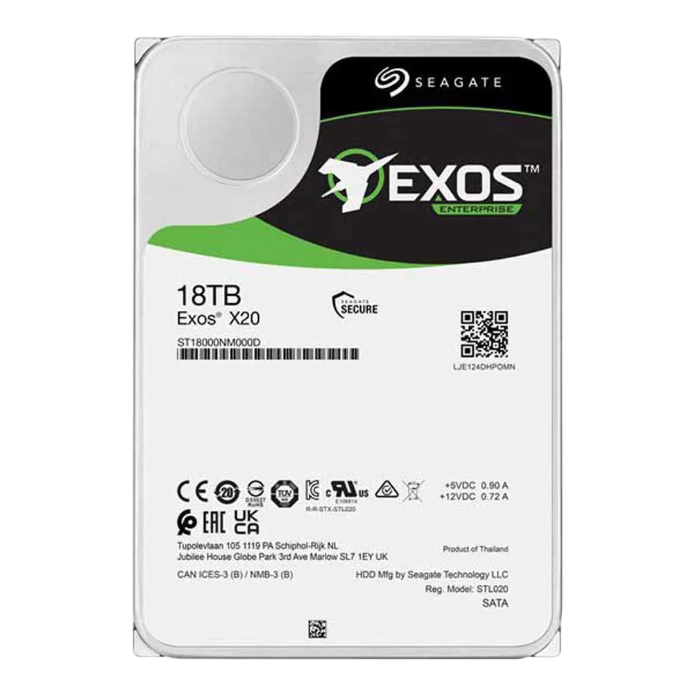 Жесткий диск/ HDD Seagate SAS 18Tb Exos X20 12Gb/s 7200 256Mb 1 year warranty (replacement ST18000NM004J)