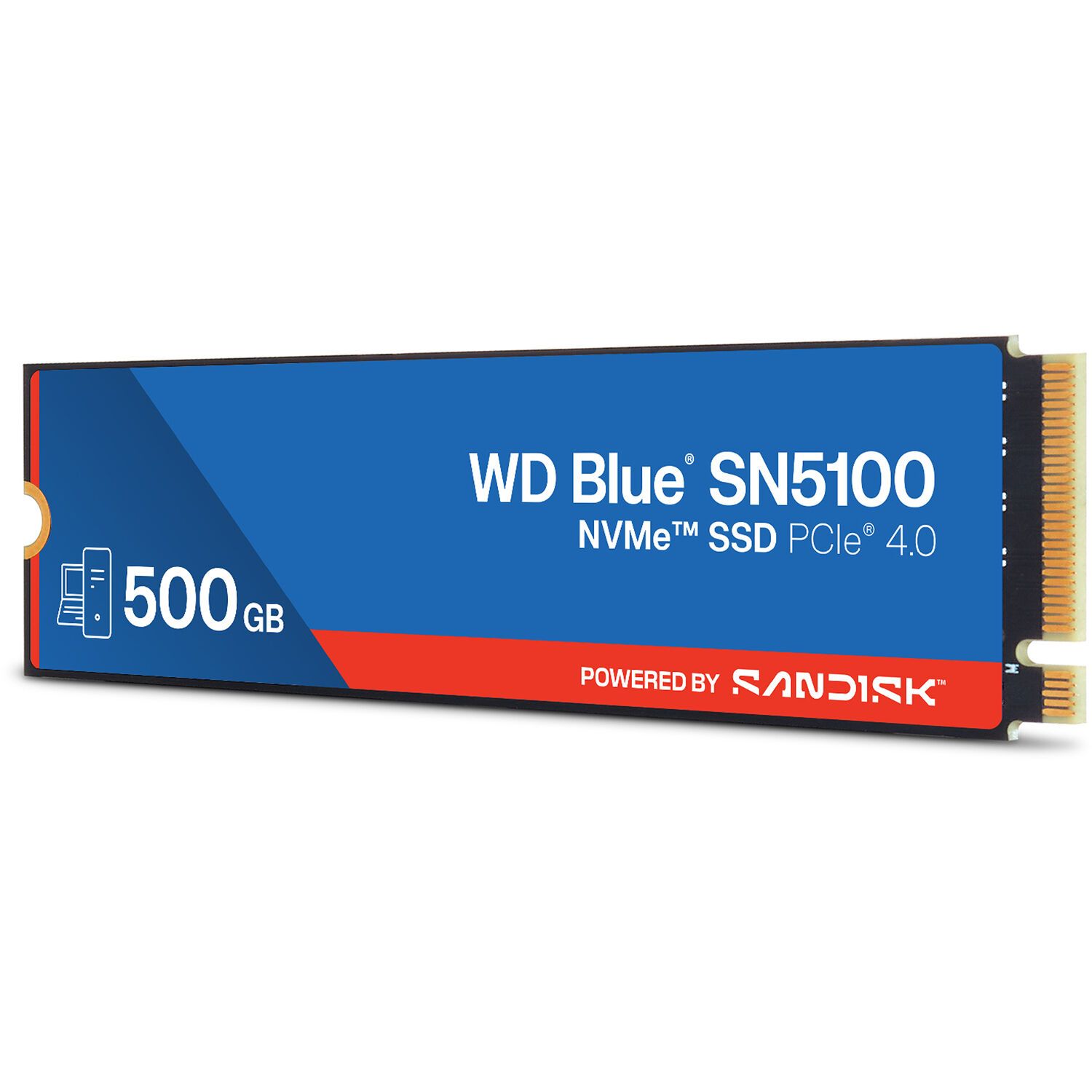 Твердотельный диск 500GB WD Blue SN5100, NVMe, M.2 2280, PCI-E 4x4 [R/W - 6600/5600 MB/s]