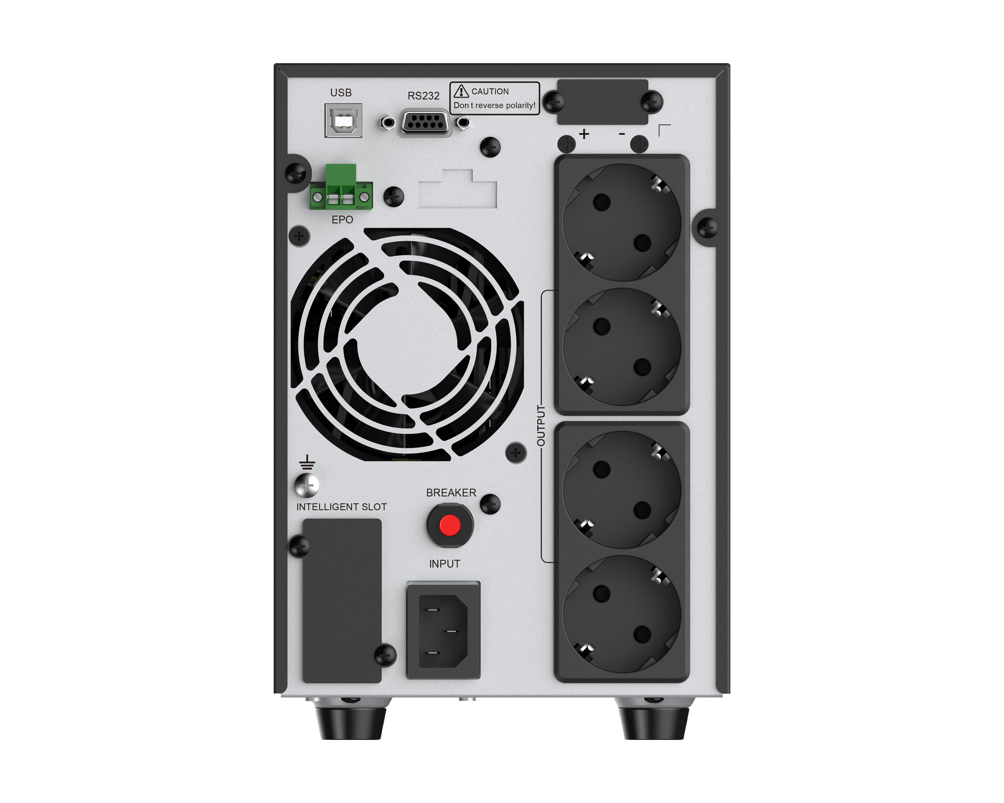 ИБП CBR [ESN-1.5KT-4F-LCHERSC] Online 1500VA/1500W Tower 4 x Schuko, LCD, HID-USB, RS232, EPO, SNMP 