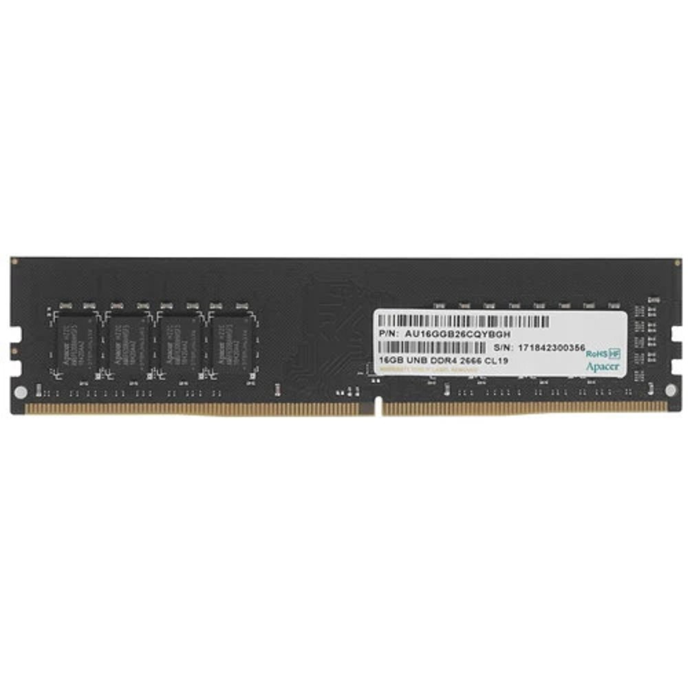 Оперативная память APACER AU16GGB26CQYBGH EL.16G2V.GNH 16GB DDR4 2666 DIMM Non-ECC, CL19, 1.2V, 2R, 1024x8