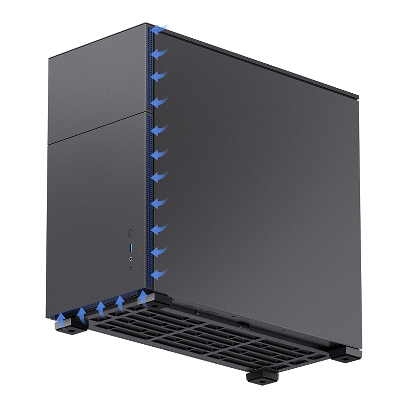 Корпус JONSBO D41 STD, Midi-Tower, TG, no fan, 1xUSB-A 3.2 + 1xUSB-C 3.2, ATX, mATX Black
