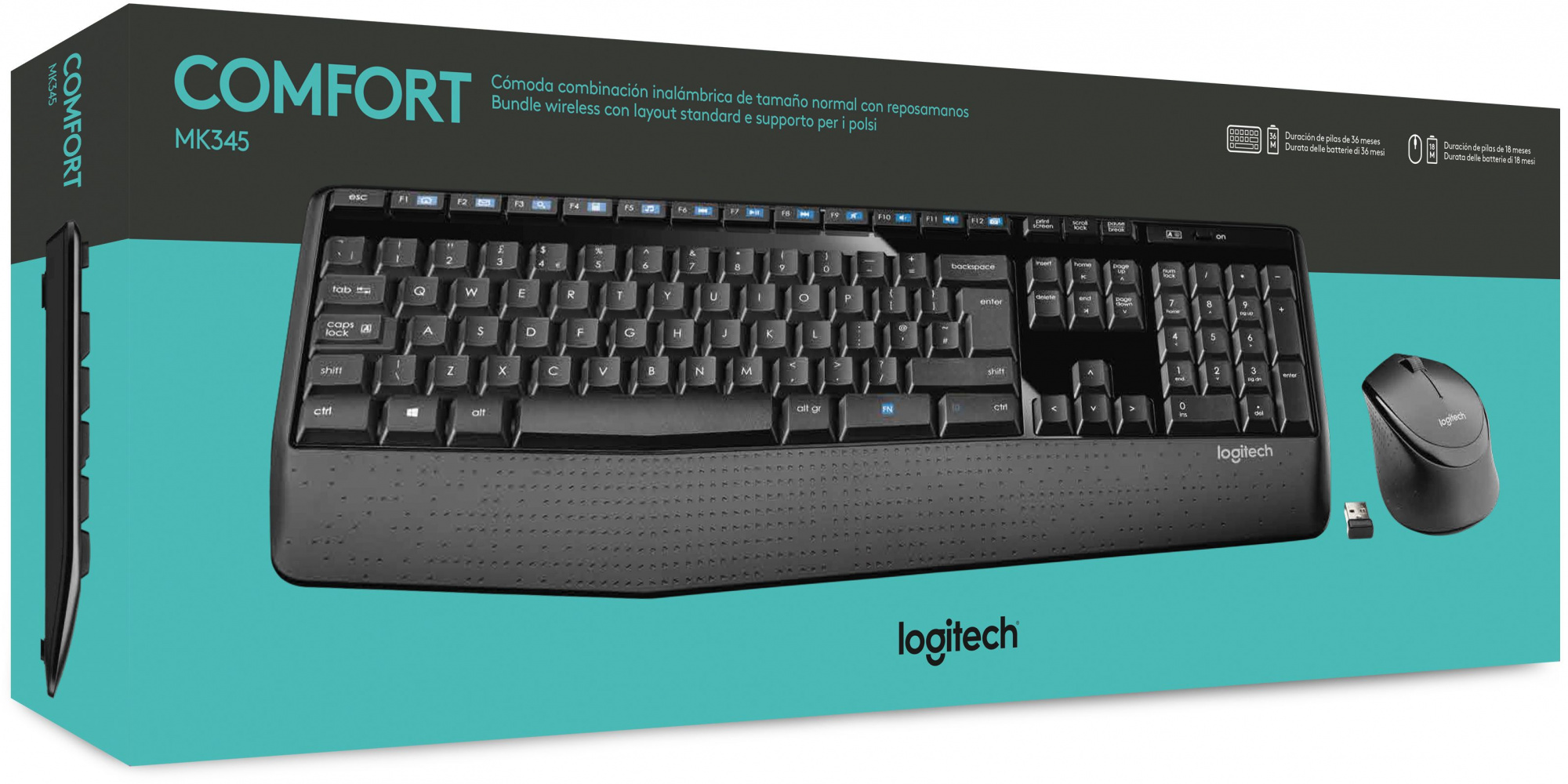 Клавиатура + мышь Logitech MK345 клав:черный мышь:черный USB беспроводная Multimedia (920-008534)