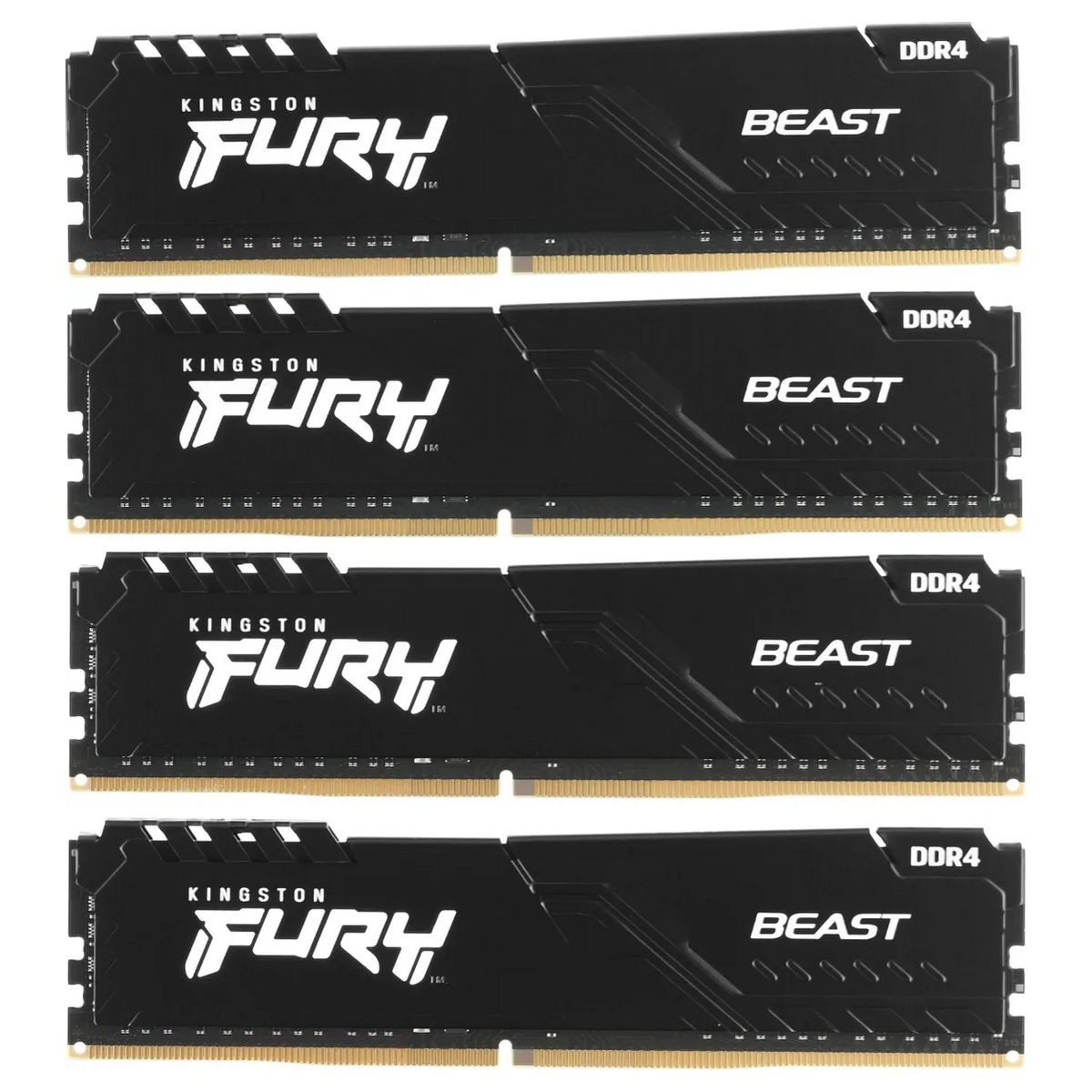 Память DDR4 4x16Gb 3600MHz Kingston KF436C18BBK4/64 Fury Beast Black RTL Gaming PC4-28800 CL18 DIMM 