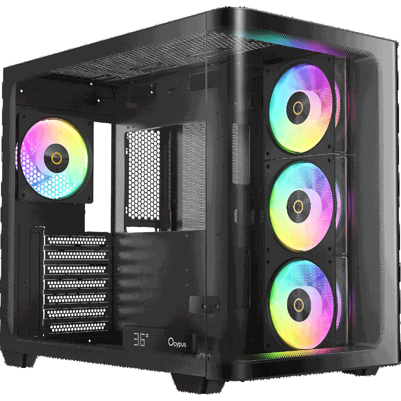Корпус Ocypus Iota C70 Curve BK ARGB, Midi-Tower, TG, 4x120mm ARGB, 2xUSB-A 3.0 + 1xUSB-C 3.1, ATX, 