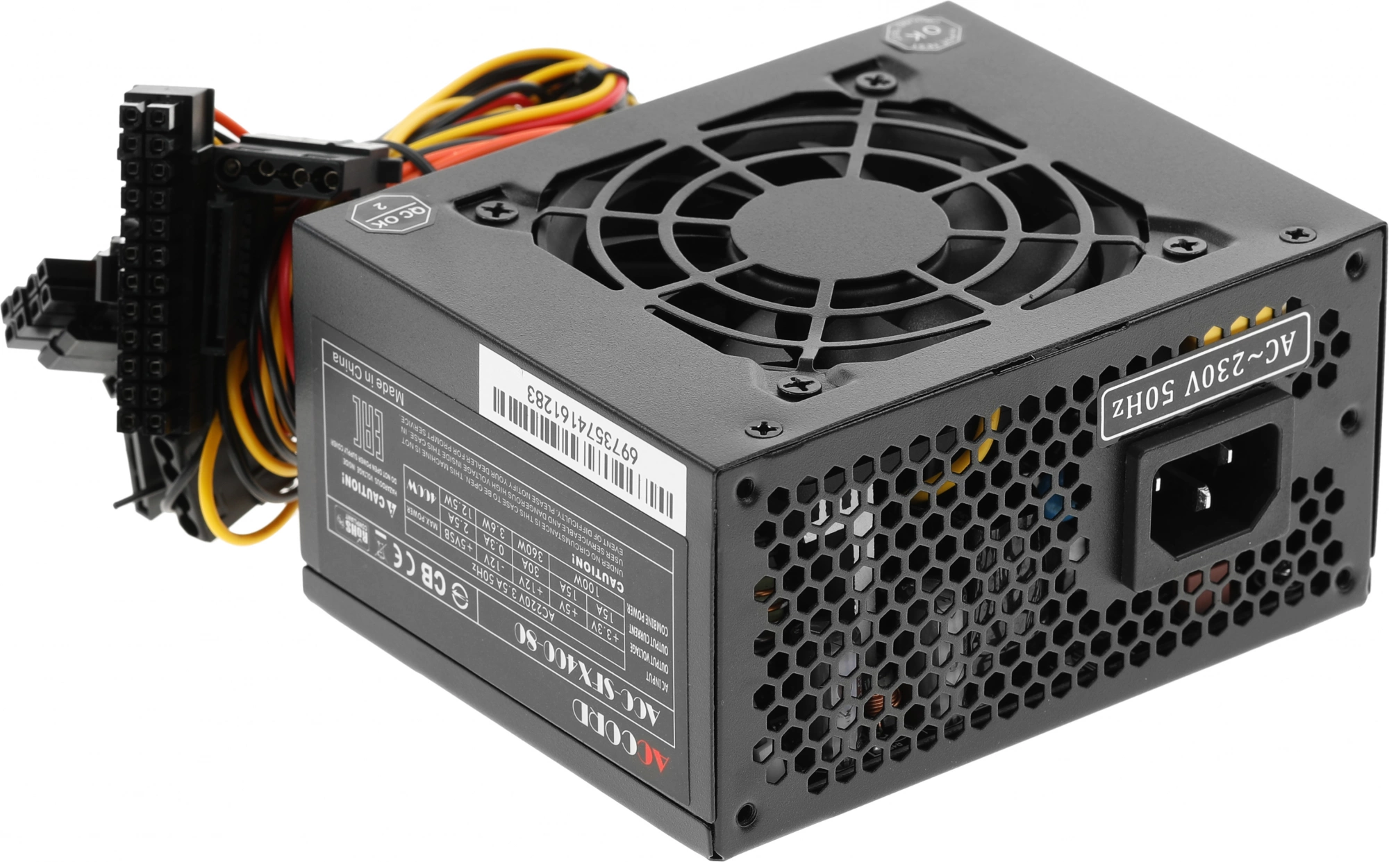 Блок питания Accord SFX 400W ACC-SFX400-80 (20+4pin) PPFC 80mm fan 3xSATA