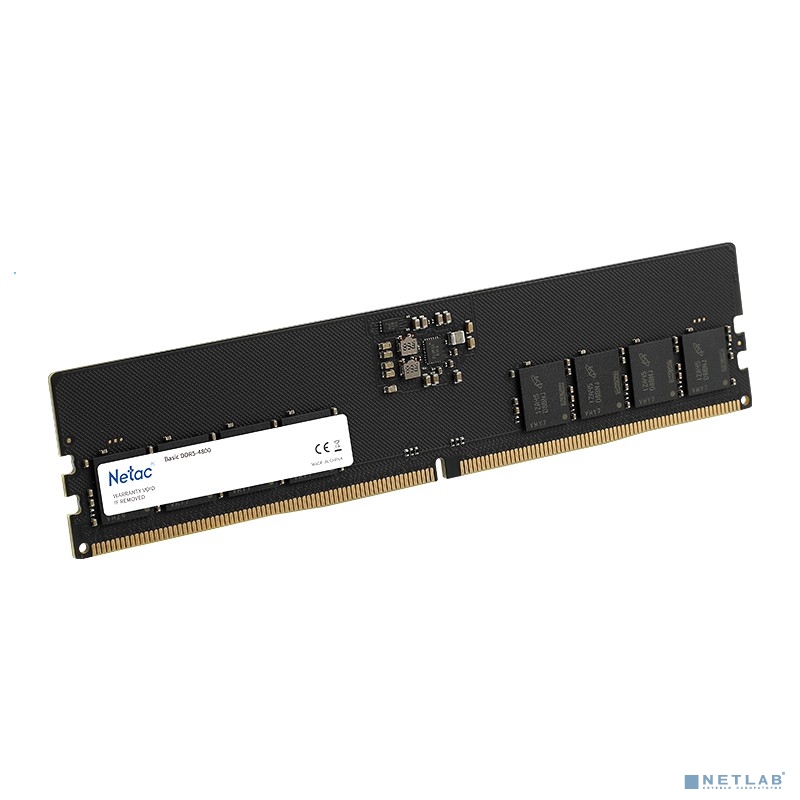 Память DDR5 16GB 4800MHz Netac NTBSD5P48SP-16 Basic RTL Gaming PC5-38400 CL40 DIMM 288-pin 1.1В Inte