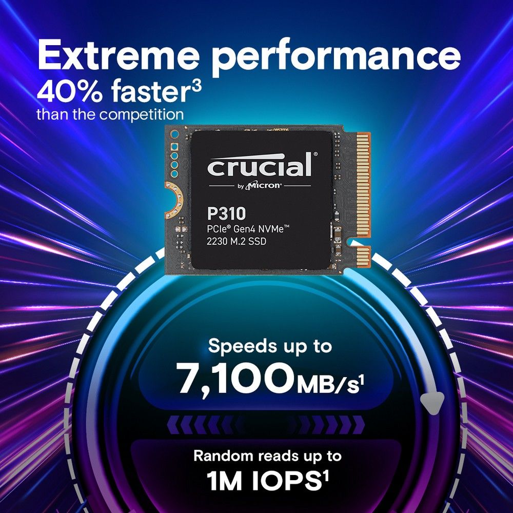 Твердотельный накопитель SSD Crucial P310 1TB PCIe Gen4 NVMe 2230 M.2 SSD CT1000P310SSD2